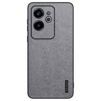Чехол Tree Bark Leather Shockproof для Realme GT 6 - серый