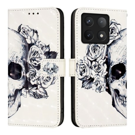 Чохол-книжка 3D Painting для Xiaomi 14T Pro - Skull