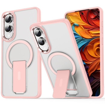 Протиударний чохол Acrylic Hybrid TPU MagSafe Holder для Samsung Galaxy S25 Edge 5G - рожевий