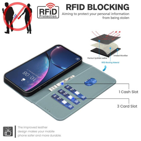 Чехол-книжка Geometric Pattern RFID Leather для Infinix Note 40 Pro 4G / 40 Pro+ 5G - зеленый