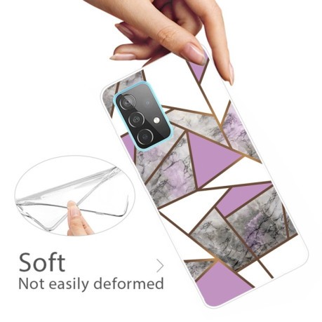 Противоударный чехол Marble Pattern для Samsung Galaxy A32 5G- Rhombus Gray Purple