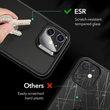 Противоударный стеклянный чехол ESR Ice Shield Series для iPhone 12 Mini - черный