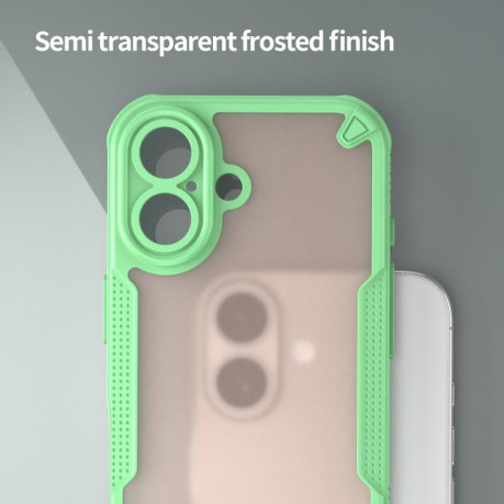 Противоударный чехол Armor Glaze PC Hybrid для iPhone 17 - зеленый