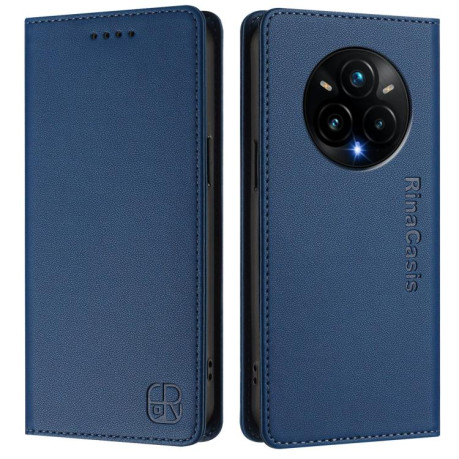 Чохол-книжка RC01 Dual-Folded Magnetic Suction RFID Leather на Realme 14 Pro+ 5G - синій