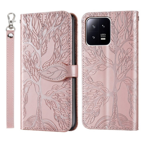 Чохол-книжка Life of Tree для Xiaomi 13 Pro - рожеве золото