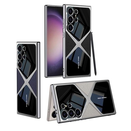 Протиударний чохол GKK Leather Electroplating Supersonic Speed Shockproof для Samsung Galaxy S25 Ultra 5G - білий