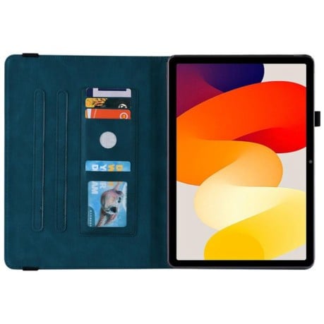 Чехол-книжка Butterfly Flower Embossed Leather на Xiaomi Redmi Pad 2 / Xiaomi Redmi Pad SE 11 2025 - синий