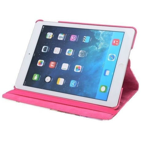 Чехол 360 Rotating Stylish Flowers розовый для iPad Air