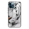 Стеклянный чехол Border для iPhone 13 Pro - White Tiger