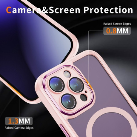 Протиударний чохол Frosted Lens MagSafe для iPhone 15 Pro - Apricot