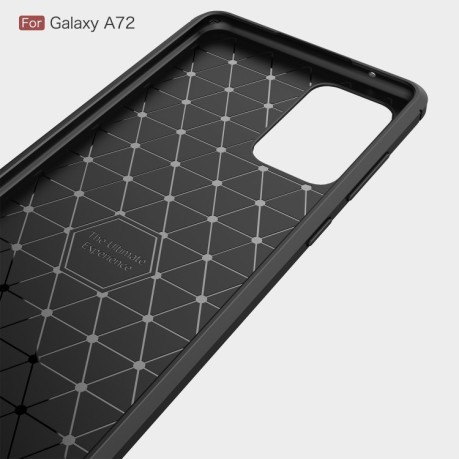 Чехол Brushed Texture Carbon Fiber на Samsung Galaxy A72 - синий
