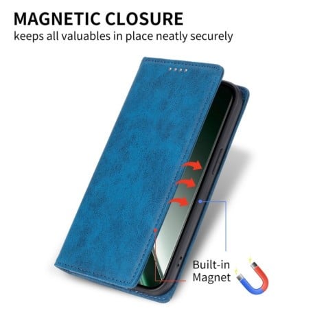 Чехол-книжка Business Solid Color Magnetic RFID Leather на Realme GT 6 - синий