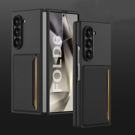 Противоударный чехол GKK Ultra-thin Card Slots для Samsung Galaxy  Fold 6 - черный