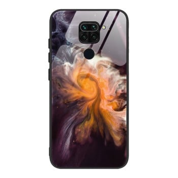 Противоударный стеклянный чехол Marble Pattern Glass на Xiaomi Redmi 10X / Note 9 - DL01