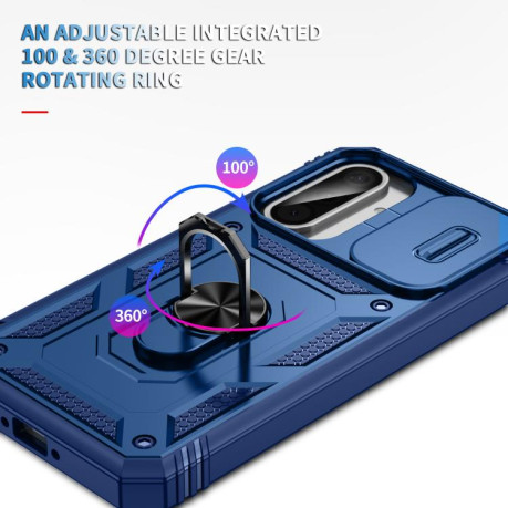 Противоударный чехол Sliding Camshield для Samsung Galaxy A56 5G - синий