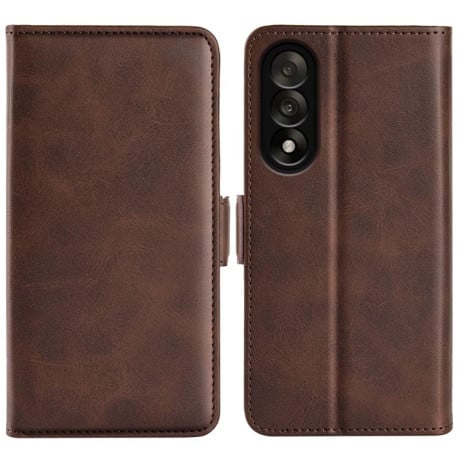 Чехол-книжка Dual-side Magnetic Buckle на OnePlus Nord 5 / Ace 5 Ultra - коричневый