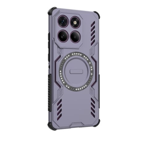 Противоударный чехол Butterfly Armor MagSafe Magnetic Ring Shockproof для Motorola Edge 60 Pro 5G - фиолетовый