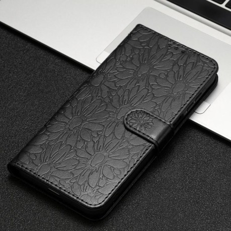 Чехол-книжка Daisy Embossed Leather для Samsung Galaxy M06 5G - чорний