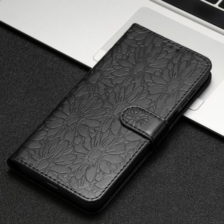 Чехол-книжка Daisy Embossed Leather для на Samsung Galaxy F16 5G / M16 5G - черный