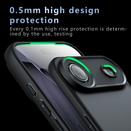 Противоударный чехол Armor Precise Hole PC Hybrid TPU для iPhone 17 Pro - черный