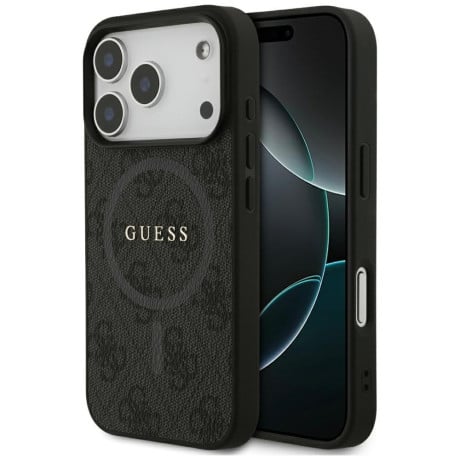 Оригинальный чехол Guess 4G Ring Classic Logo с MagSafe на iPhone 17 Pro - black