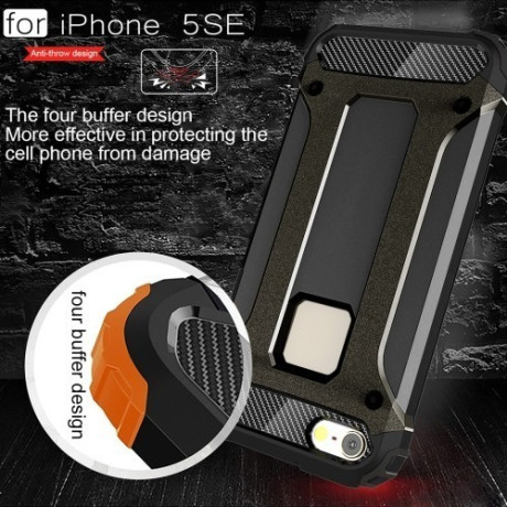 Противоударный Чехол Rugged Armor черный для iPhone 5/5S