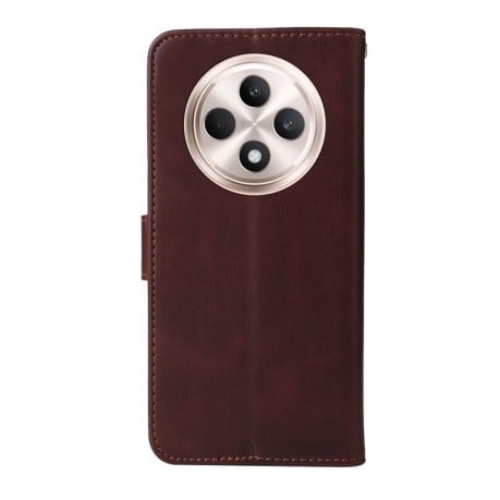Чехол-книжка Stitching Calf Texture для OPPO Reno12 F/12 FS 4G - коричневый