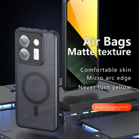 Противоударный чехол Armor Precise Hole PC Hybrid TPU для Xiaomi Poco M7 Pro 5G - черный
