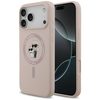 Оригинальный силиконовый чехол Karl Lagerfeld Silicone Karl&Choupette Ring с MagSafe на iPhone 18 Pro Max/17 Pro Max - Pink