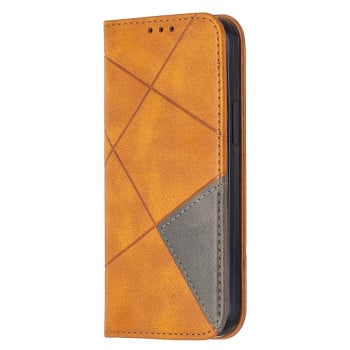 Чехол-книжка Rhombus Texture на iPhone 12 Mini - желтый