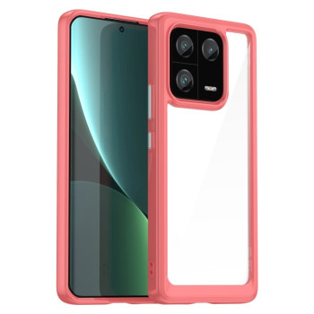 Протиударний чохол Colorful Acrylic Series із кольоровою силіконовою боковиною на Xiaomi 13 Pro - червоний