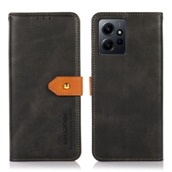 Чехол-книжка KHAZNEH Dual-color Cowhide для Xiaomi Redmi Note 12 4G - черный