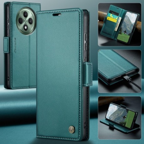 Чехол-книжка CaseMe 023 Butterfly Buckle Litchi Texture RFID Anti-theft Leather для OPPO Reno12 F/12 FS 5G - зеленый