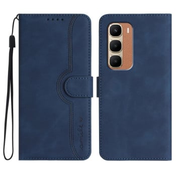 Чехол-книжка в стиле Retro мягкое покрытие Skin Feel серия Amile на Infinix Hot 70 5G — королевский синий