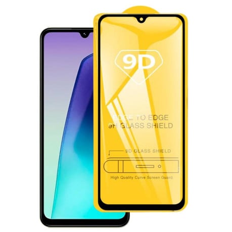 Защитное стекло 9D Full Glue Full Screen на Xiaomi Redmi 15C 4G 171.5mm - черное