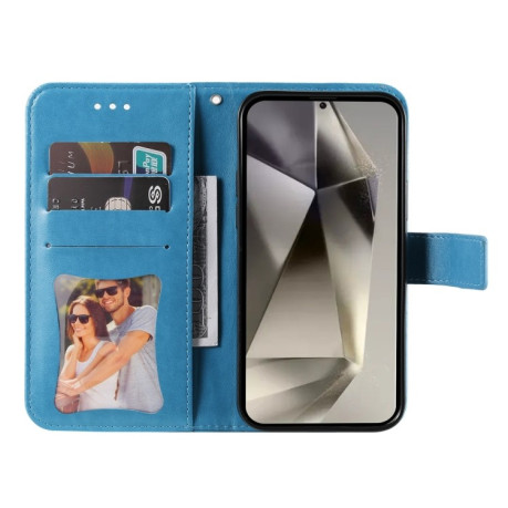 Чохол-книжка 7-petal Flowers Embossing  для Samsung Galaxy S25 Ultra 5G - синій