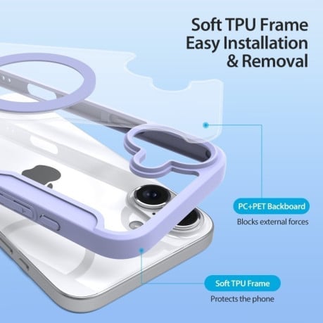 Чохол-книжка DUX Skin X Pro Series Magsafe на iPhone 16 Plus - фіолетовий