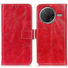 Чехол-книжка Magnetic Retro Crazy Horse Texture на Xiaomi Poco F7 Pro / F7 Ultra - красный