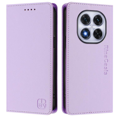 Чохол-книжка RC01 Dual-Folded Magnetic Suction RFID Leather на Xiaomi Redmi Note 14 Pro 4G - фіолетовий
