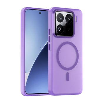 Противоударный чехол MagSafe Frosted Translucent TPU + PC для Xiaomi 15 Pro - фиолетовый