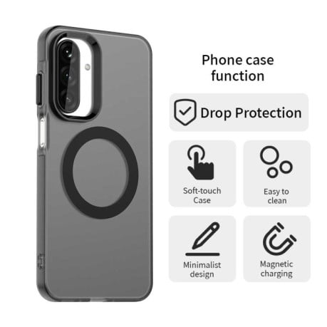 Противоударный чехол MagSafe Holder PC Hybrid на Samsung Galaxy A17 4G - черный