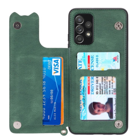 Противоударный Mandala Embossed Card Slots для Samsung Galaxy A23 4G - зеленый
