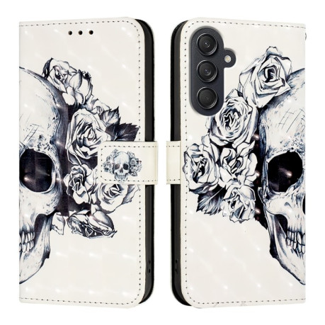 Чехол-книжка 3D Painting для Samsung Galaxy M55 - Skull