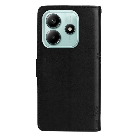 Чехол-книжка Happy Cat Pattern для Xiaomi Redmi Note 14 5G/Poco M7 Pro 5G - черный