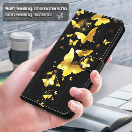 Чехол-книжка 3D Painting для Samsung Galaxy A13 4G - Gold Butterfly