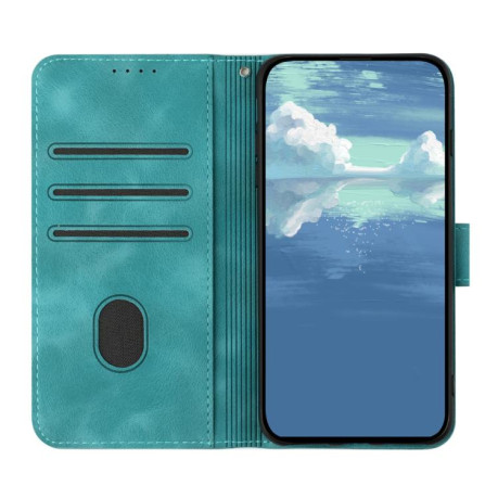 Чехол-книжка Line Pattern Skin Feel Leather для Xiaomi Poco F7 - синій