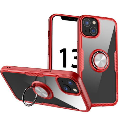 Противоударный чехол Acrylic Ring Holder на iPhone 14/13 - красный