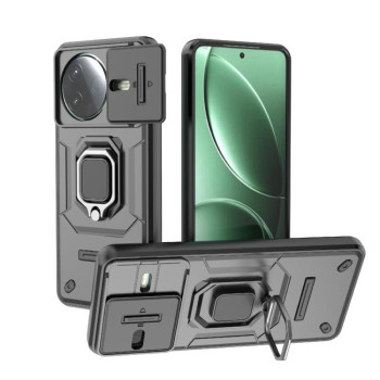 Противоударный чехол Sliding Camshield для Xiaomi Redmi K80 / Poco F7 Pro — чёрный