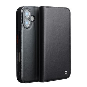 Чехол-книжка QIALINO Classic Gen2 с натуральной кожи на iPhone 17 - черный
