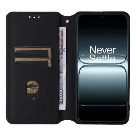 Чехол-книжка Cubic Grid Calf Texture для OnePlus 13T - коричневый